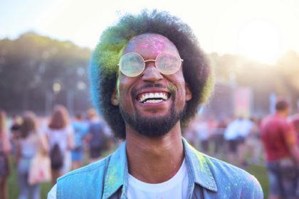 Colorful man during the festival