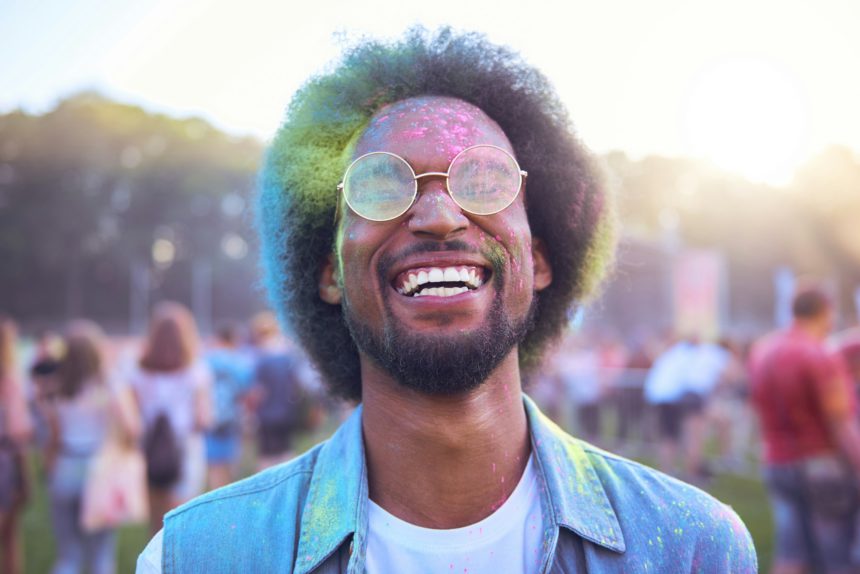 Colorful man during the festival