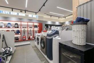 Premium home appliance store interior